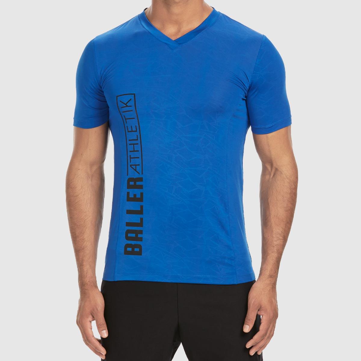 V-neck Tee - Electric Blue - Baller Athletik