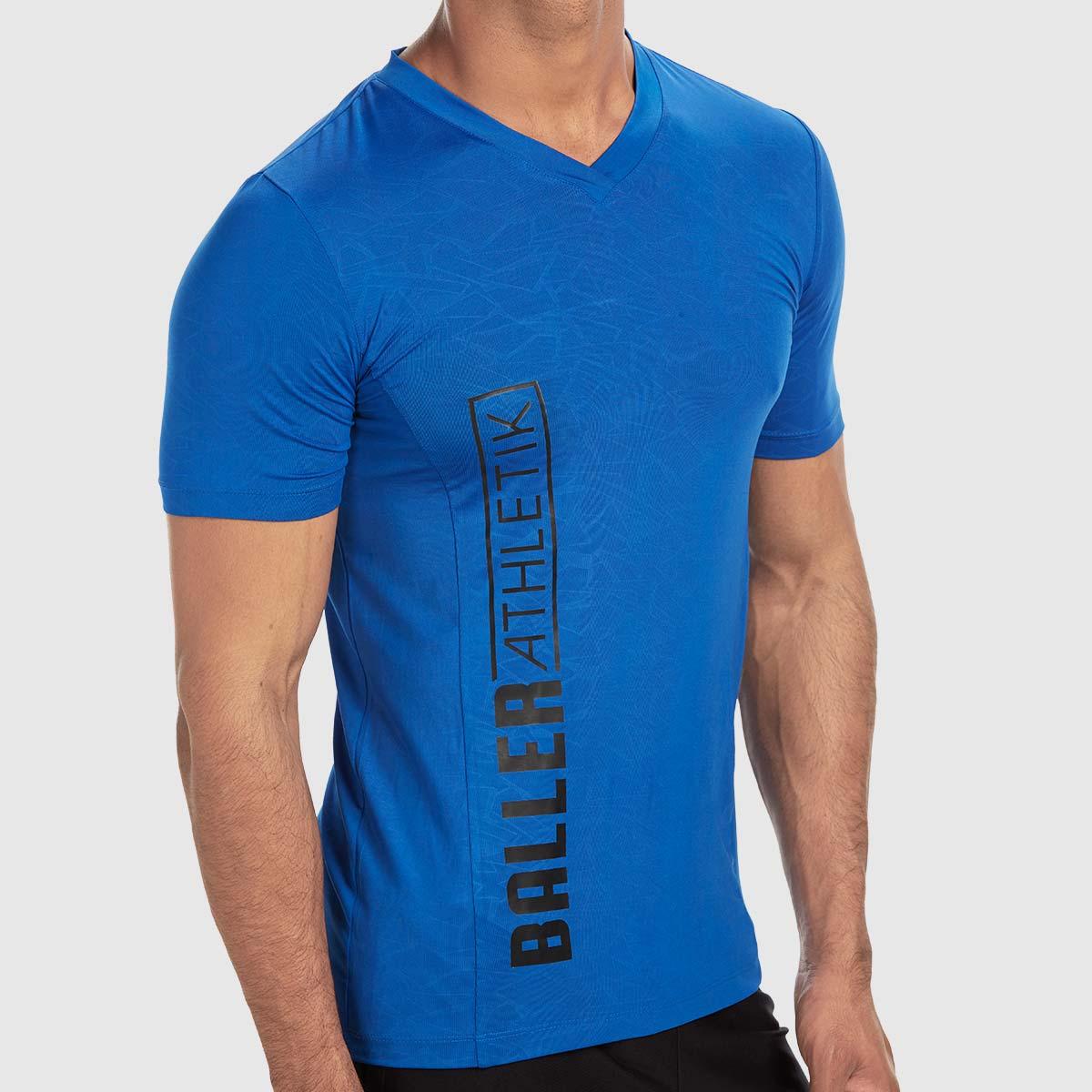 V-neck Tee - Electric Blue - Baller Athletik