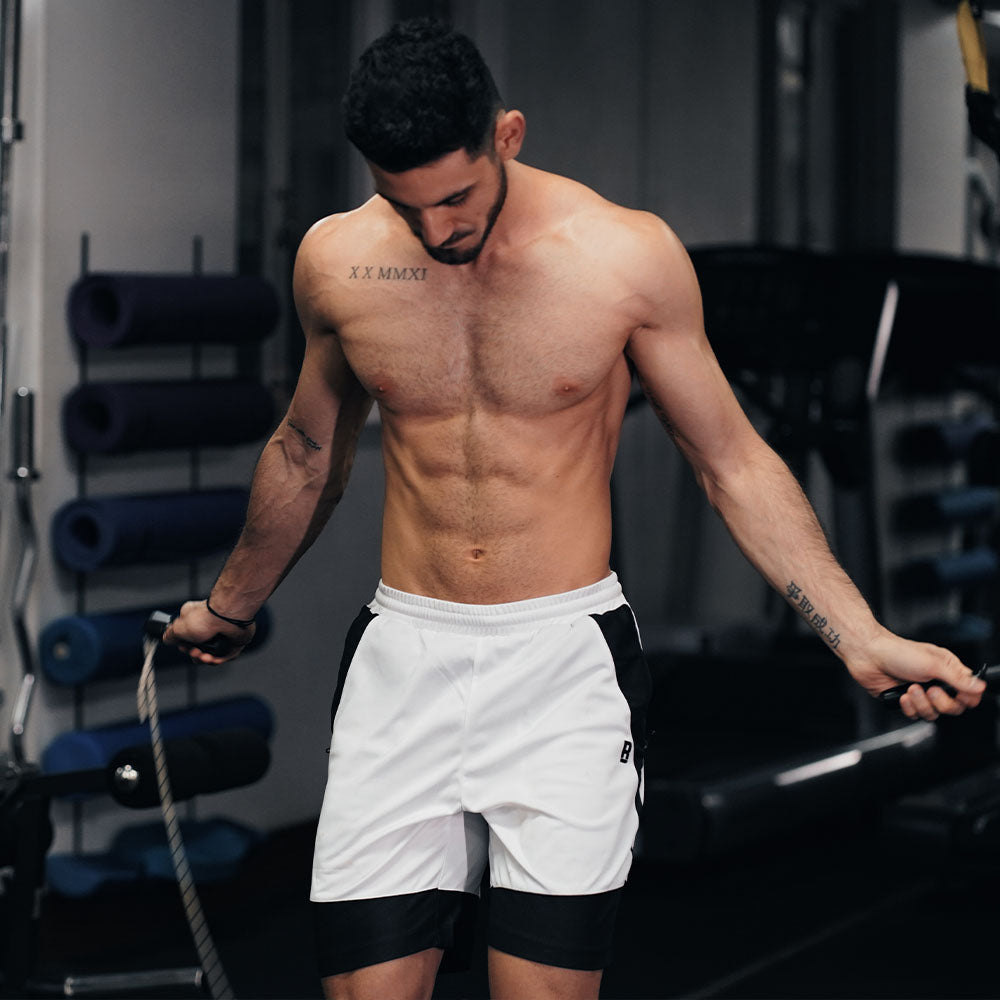 Colourblock Shorts - Black White