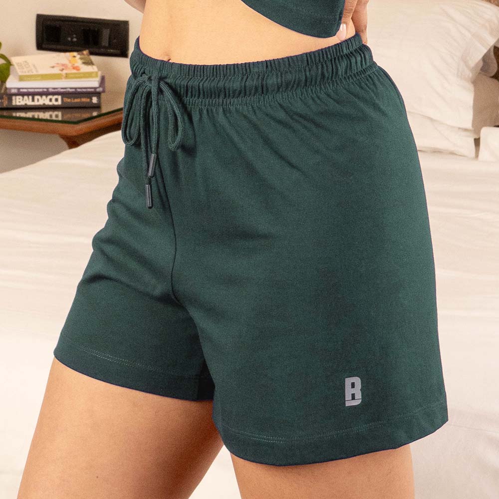 Lounge Life Sleep Shorts for Women - Forest Green