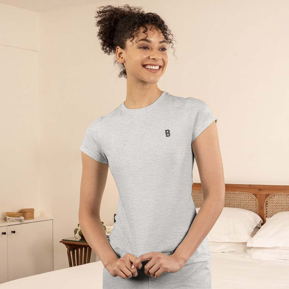 Lounge Life Sleepwear Top for Women - Light Grey