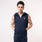 Blue Sleeveless Hoodie Men