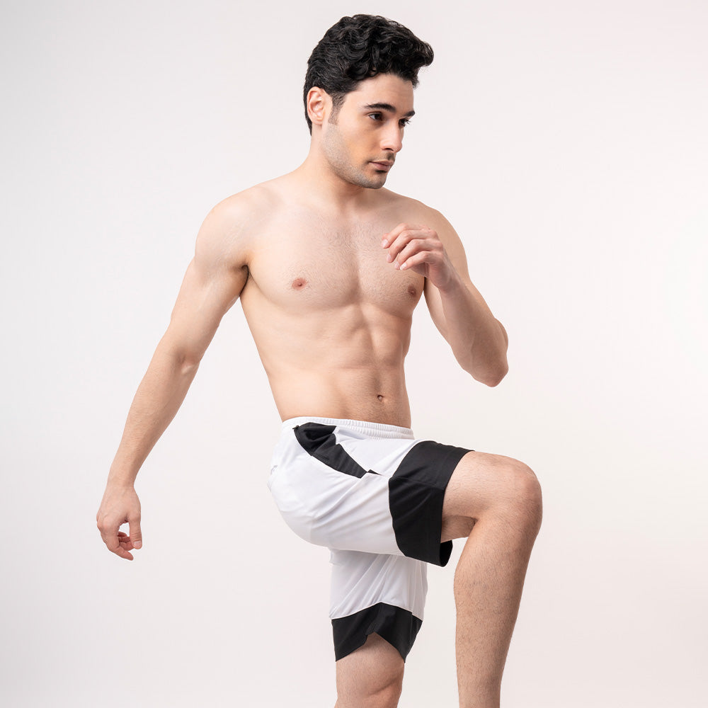 Colourblock Shorts - Black White