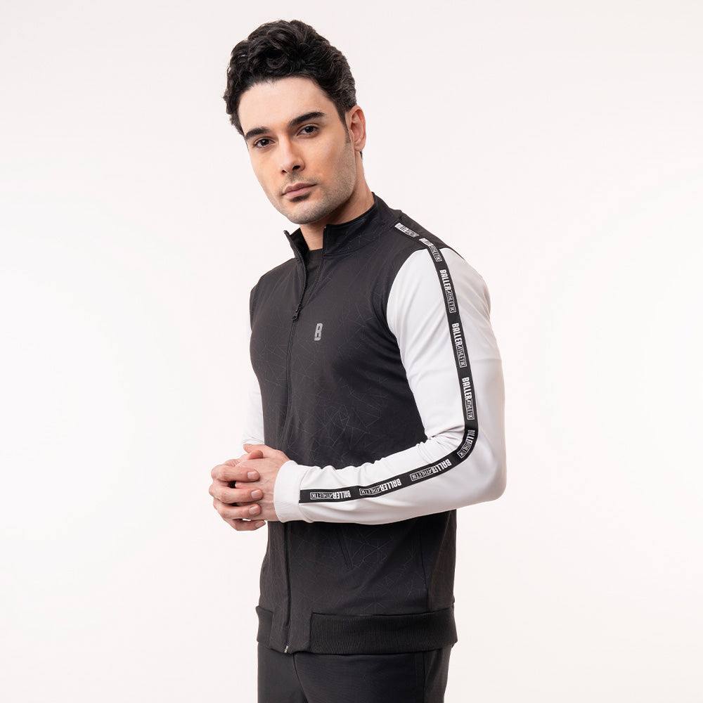 Signature Zip Up Jacket - Black and White