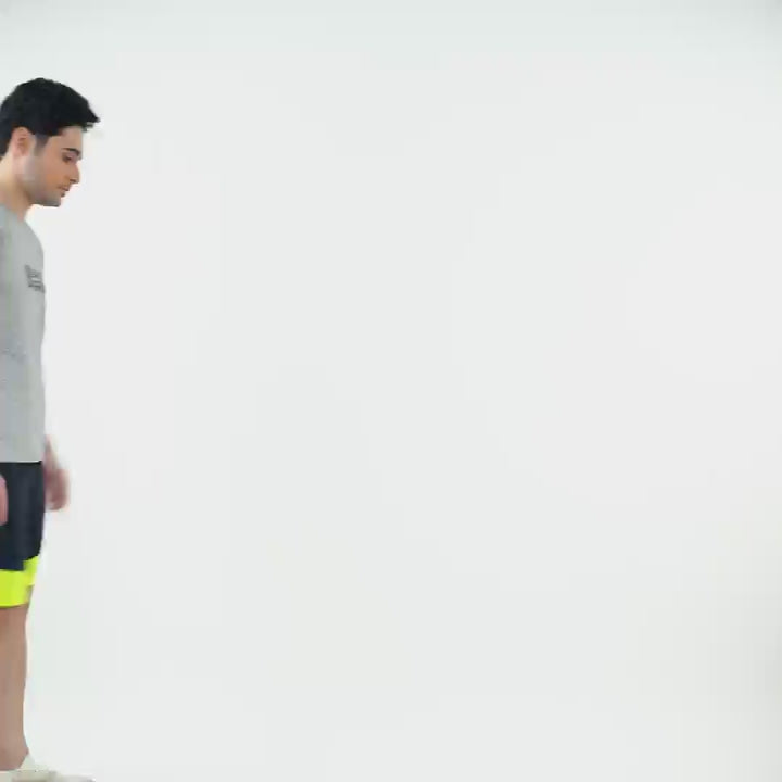 Grey Melange Printed Crew Neck Tee for Men