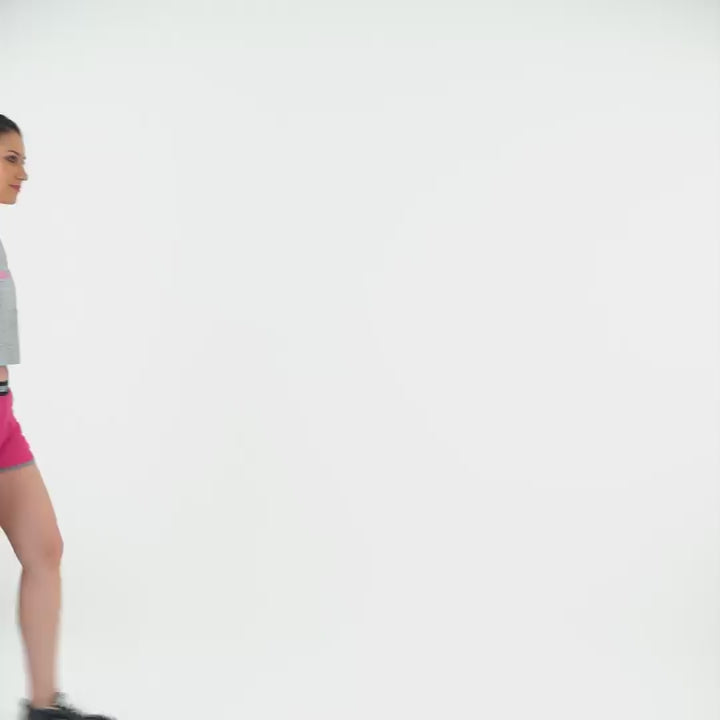 Basic Crop Tee - Grey Melange and White