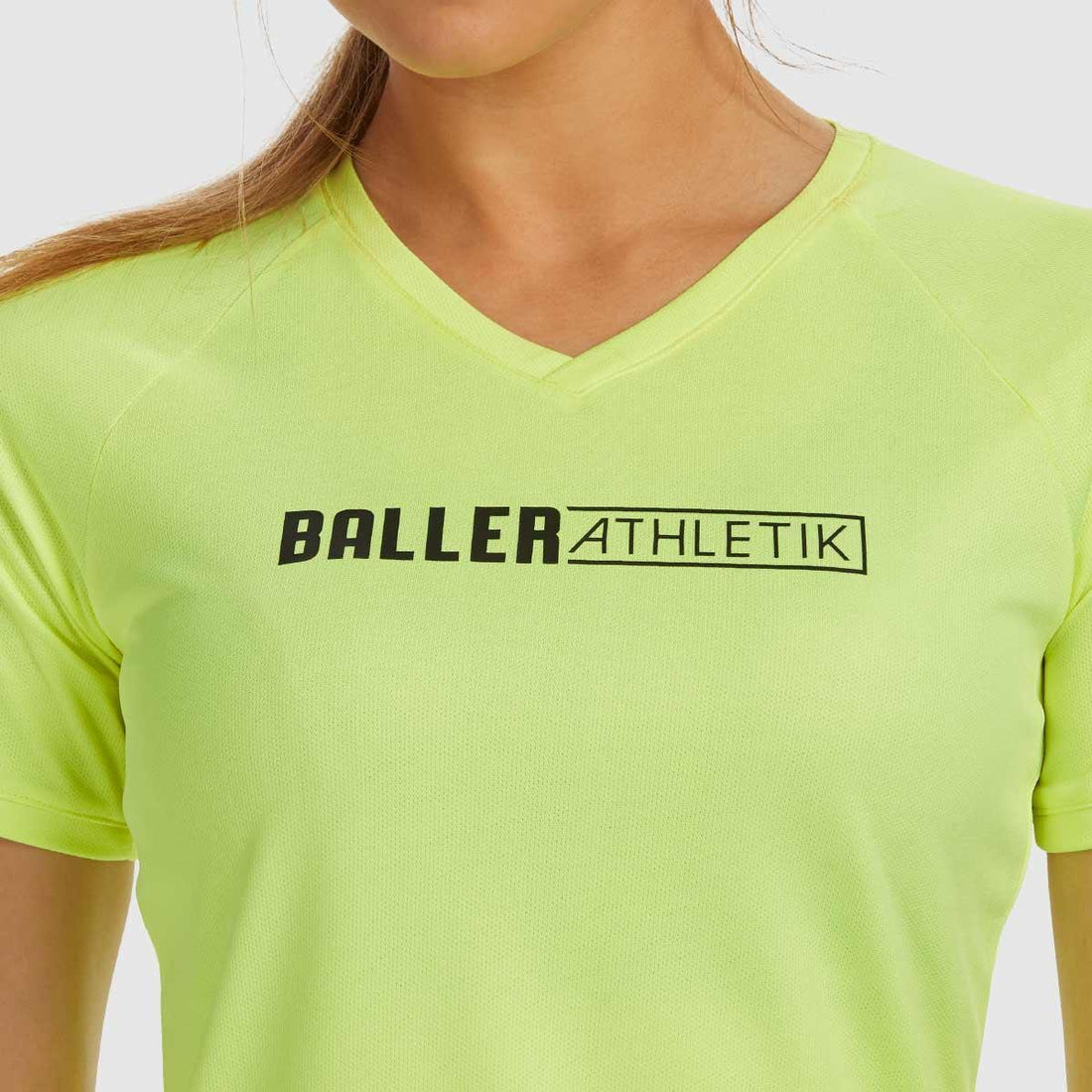 Neon Yellow V-neck Performance Tee