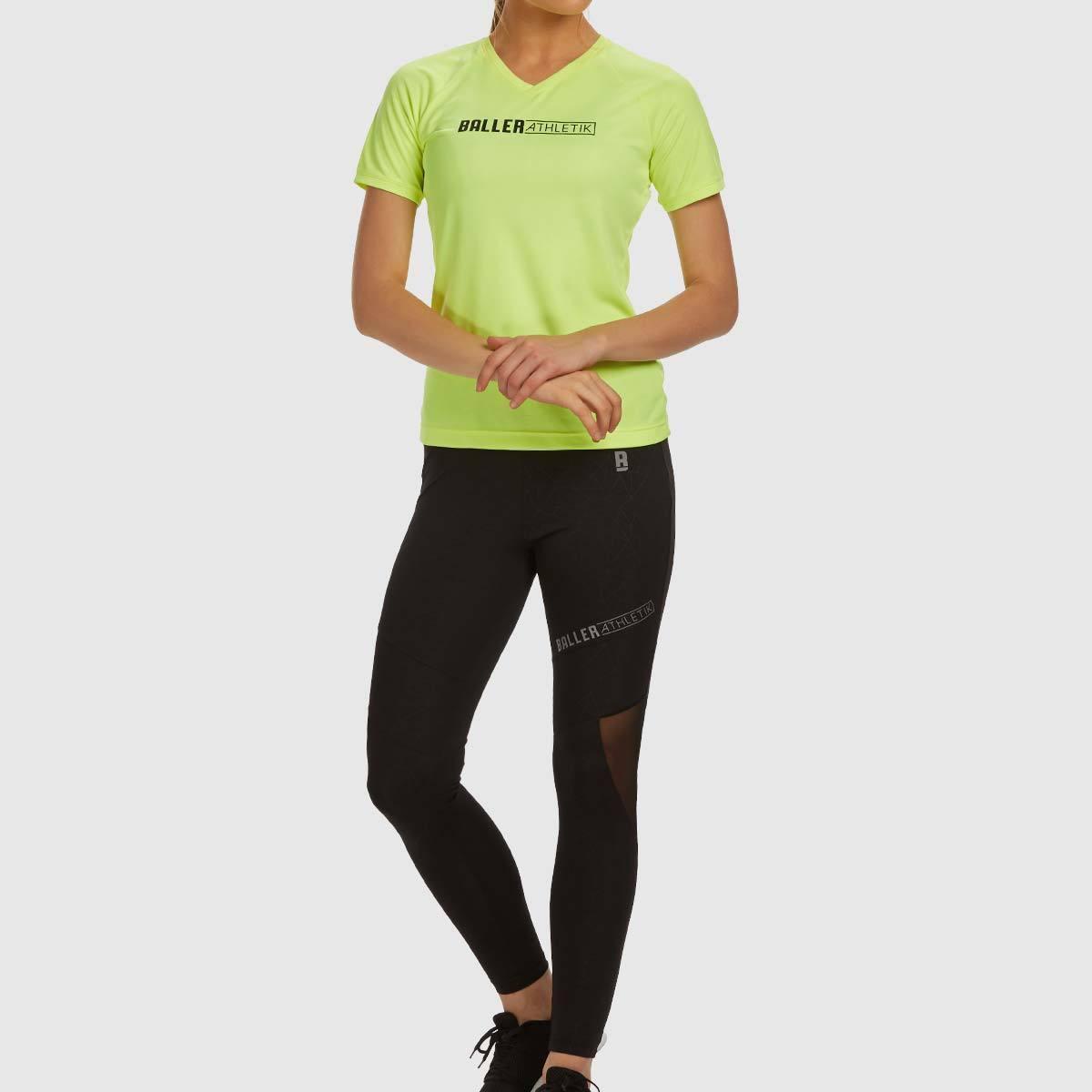 Neon Yellow V-neck Performance Tee