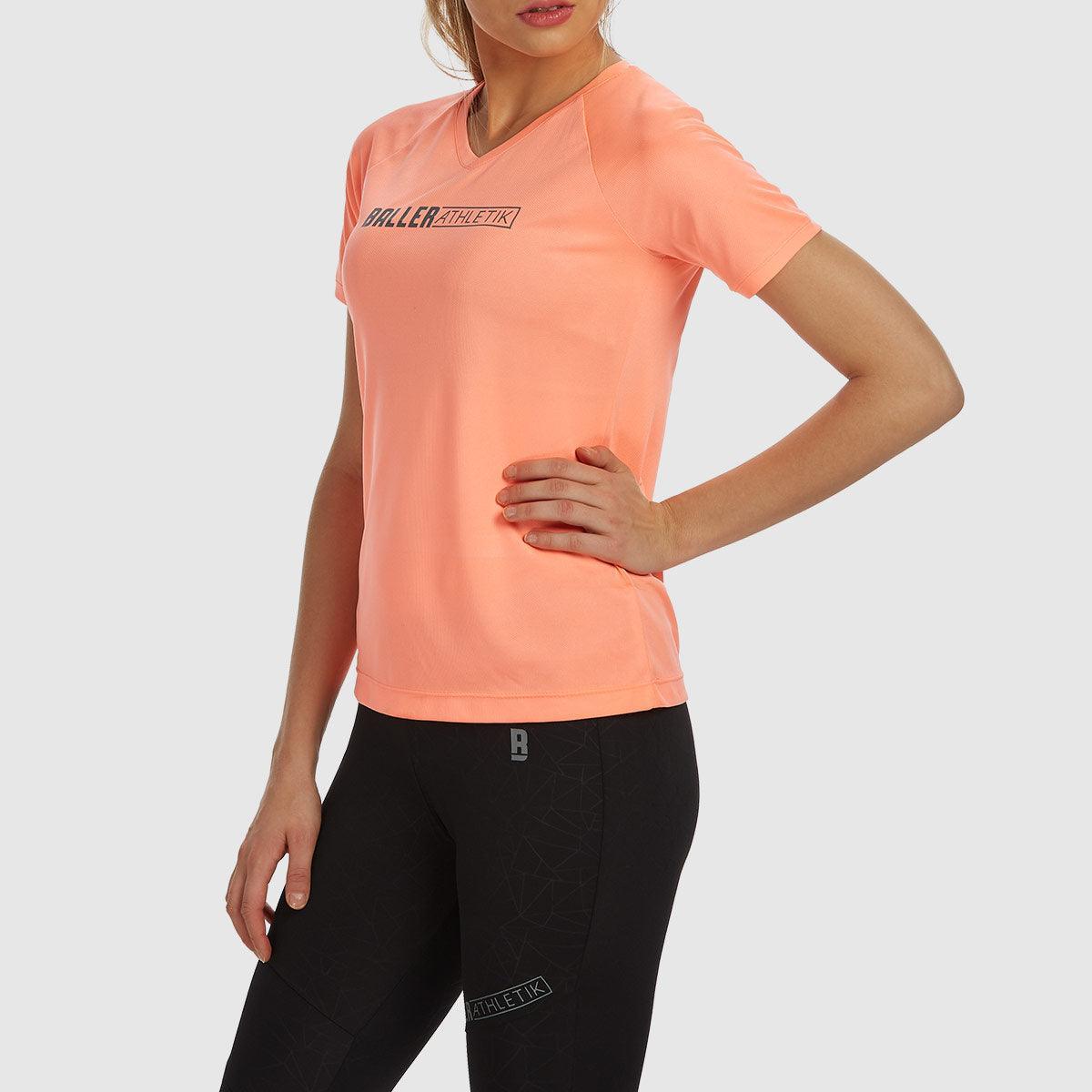 V-neck Performance Tees - Coral