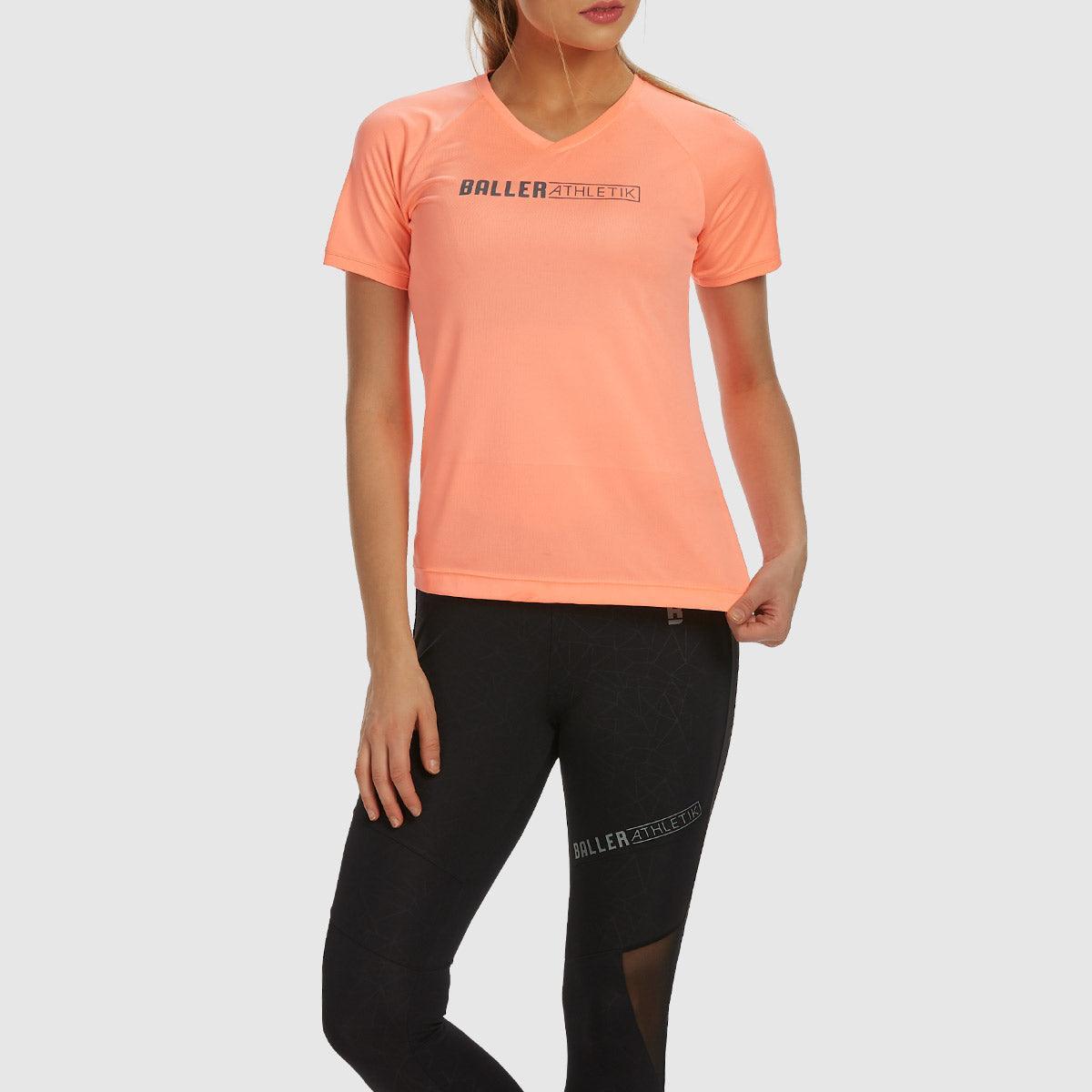 V-neck Performance Tees - Coral