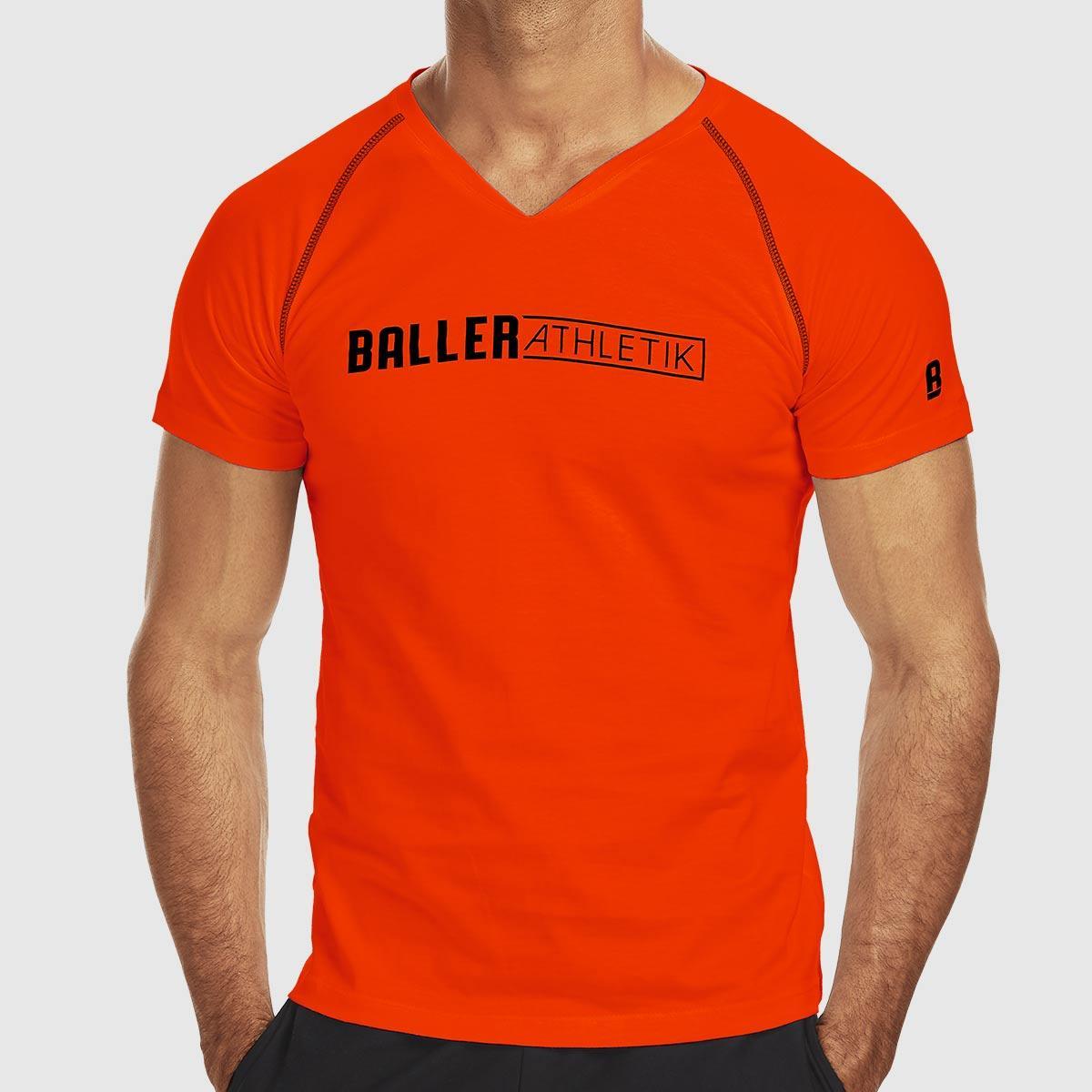 Neon Orange Raglan Fitted Tee for Men