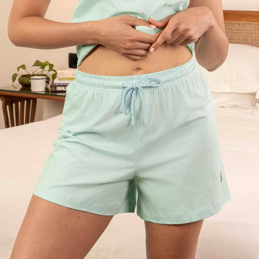 Lounge Life Sleep Shorts for Women - Aqua