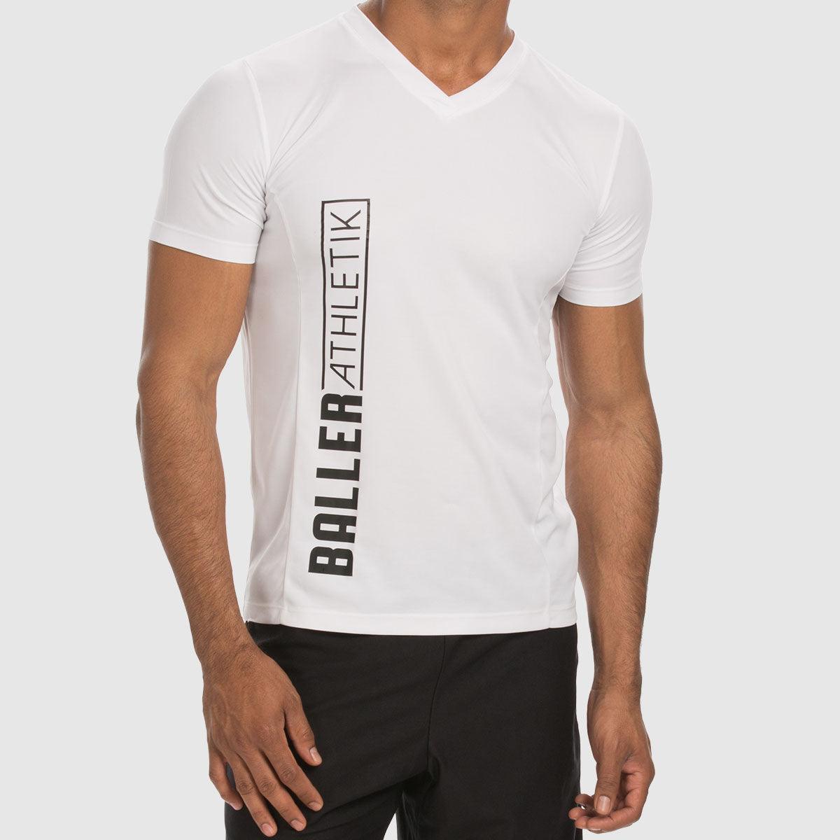 V-neck Tee - White - Baller Athletik