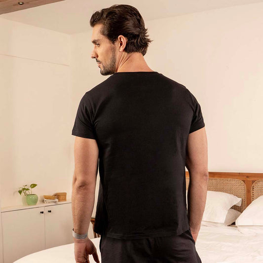 Lounge Life Sleepwear Top for Men - Black