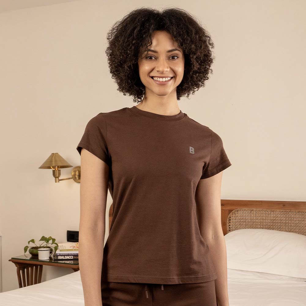Lounge Life Sleepwear Top for Women - Coffee