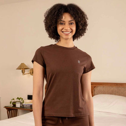 Lounge Life Sleepwear Top for Women - Coffee