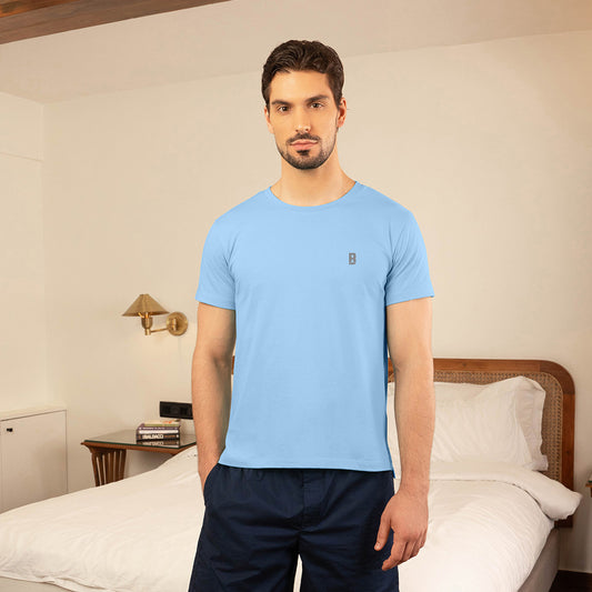 Lounge Life Sleepwear Top for Men - Light Blue