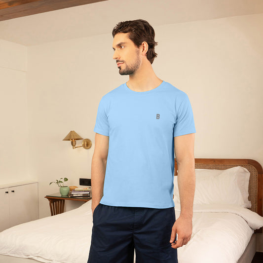 Lounge Life Sleepwear Top for Men - Light Blue