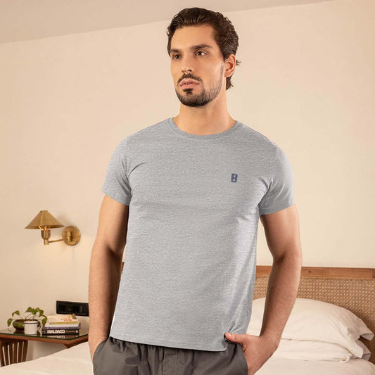 Lounge Life Sleepwear Top for Men - Grey Melange