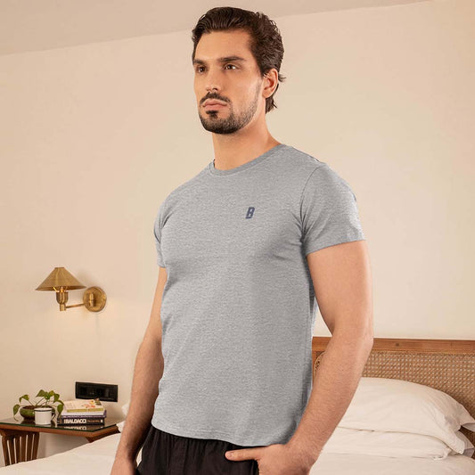 Lounge Life Sleepwear Top for Men - Grey Melange