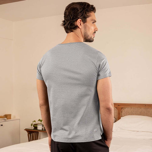 Lounge Life Sleepwear Top for Men - Grey Melange