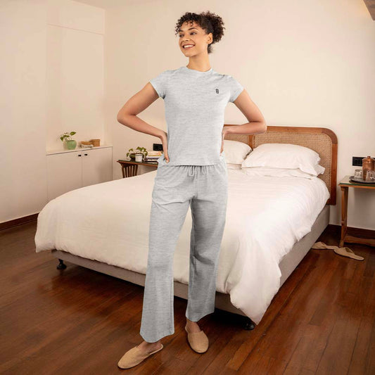 Lounge Life Pyjamas for Women - Light Grey