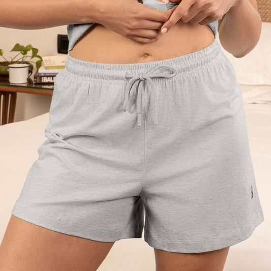 Lounge Life Sleep Shorts for Women - Light Grey