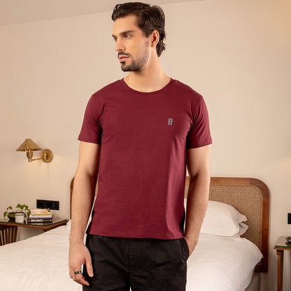 Lounge Life Sleepwear Tee for Men - Maroon