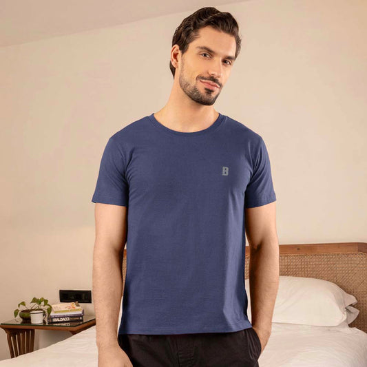 Lounge Life Sleepwear Top for Men - Naval Blue