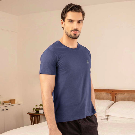 Lounge Life Sleepwear Top for Men - Naval Blue