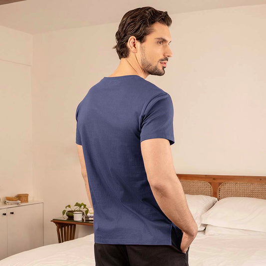 Lounge Life Sleepwear Top for Men - Naval Blue