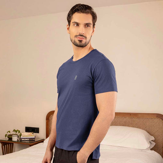 Lounge Life Sleepwear Top for Men - Naval Blue