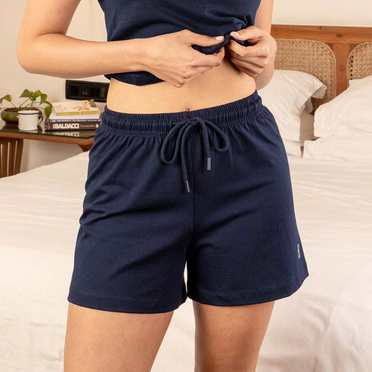 Lounge Life Sleep Shorts for Women - Navy