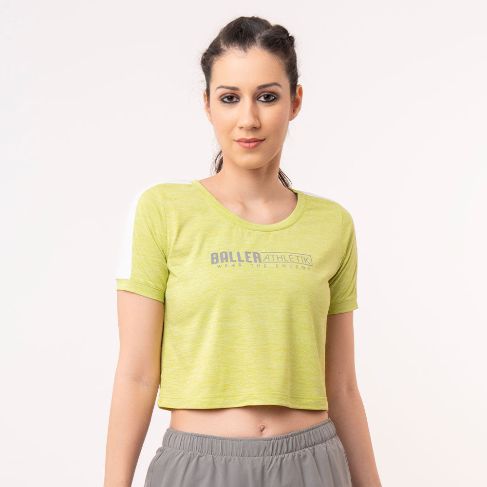 Basic Crop Tee - Green Glow