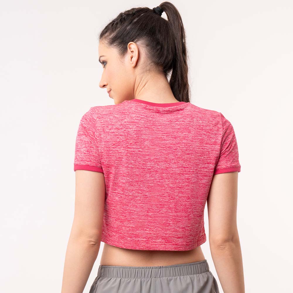 Crop Ringer Tee - Pink