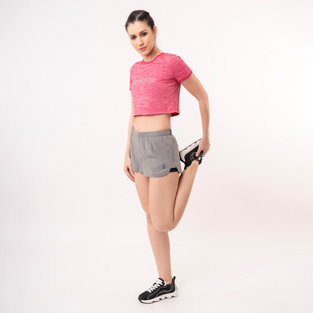 Crop Ringer Tee - Pink