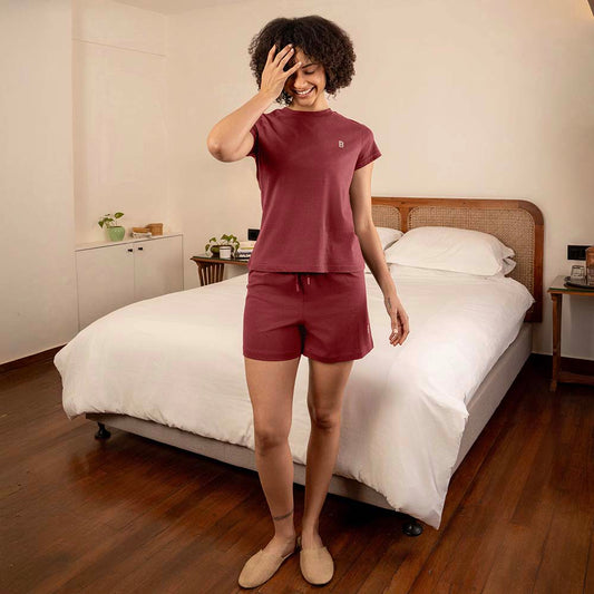 Lounge Life Sleep Shorts for Women - Sangria