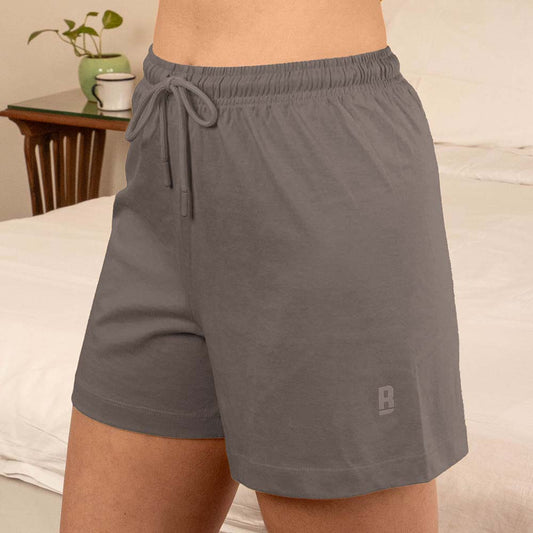 Lounge Life Sleep Shorts for Women - Steel Grey