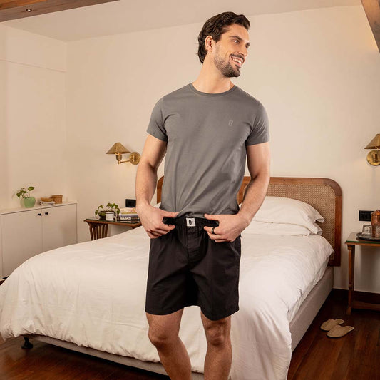 Lounge Life Sleepwear Top for Men - Steel Grey