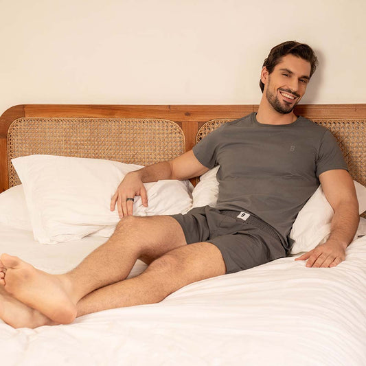 Lounge Life Sleepwear Top for Men - Steel Grey