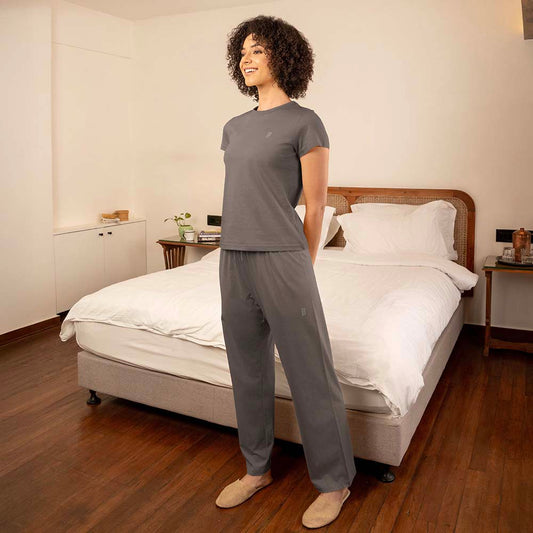 Lounge Life Sleepwear Top for Women - Steel Grey
