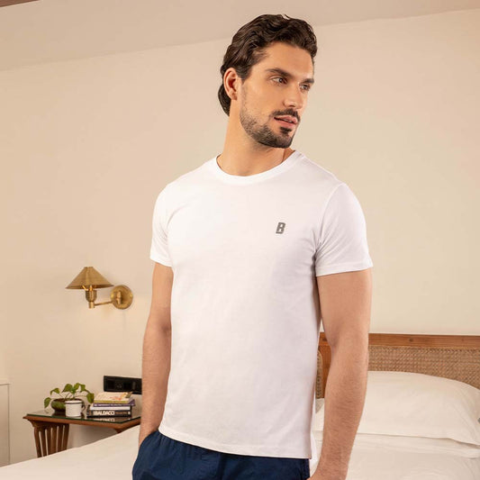 Lounge Life Sleepwear Top for Men - White