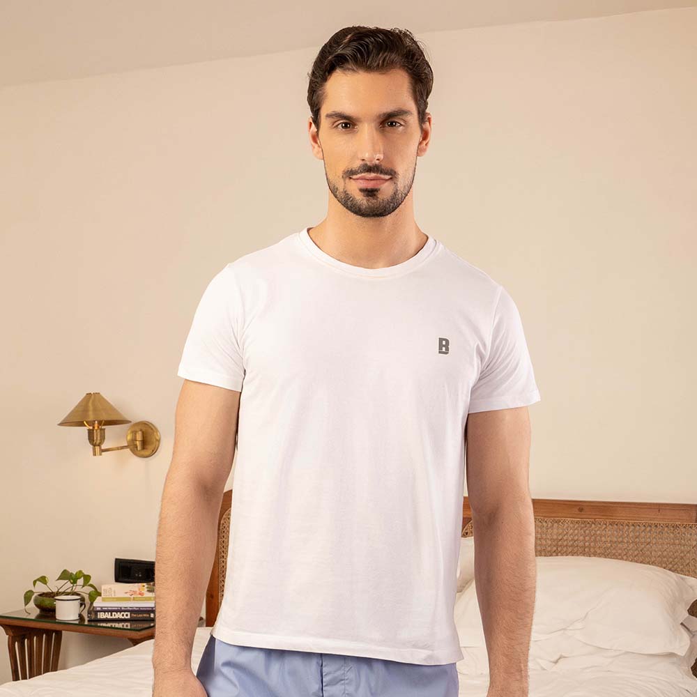 Lounge Life Sleepwear Tee for Men - White