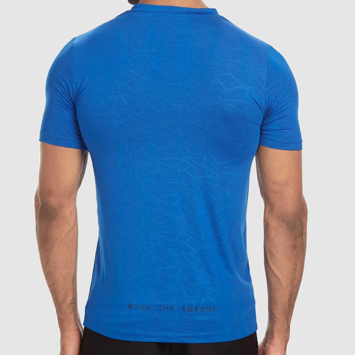 Electric Blue V Neck T Shirt Mens for Men
