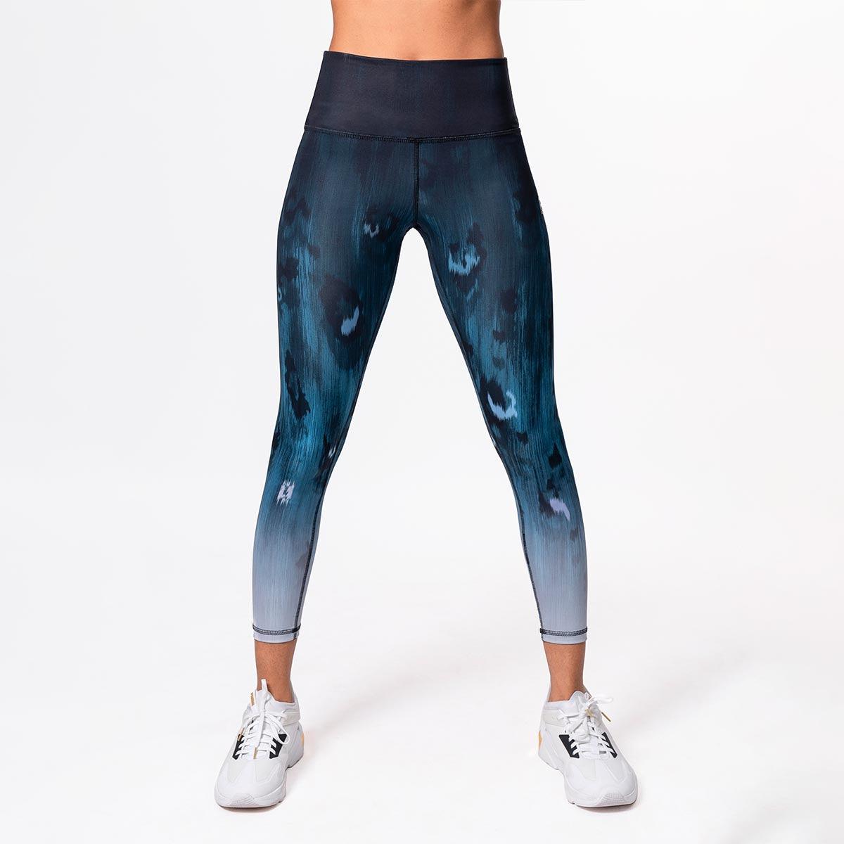 Buy Women's Blue Abstract Printed Slim Fit Activewear Tights Online at  Bewakoof